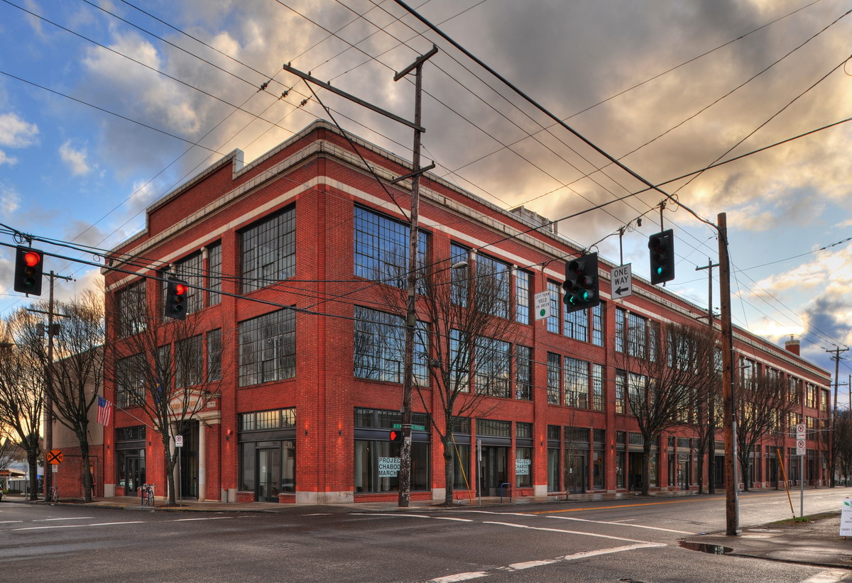 The Ford Building today — a restored historic brick landmark in Portland's Southeast Division.