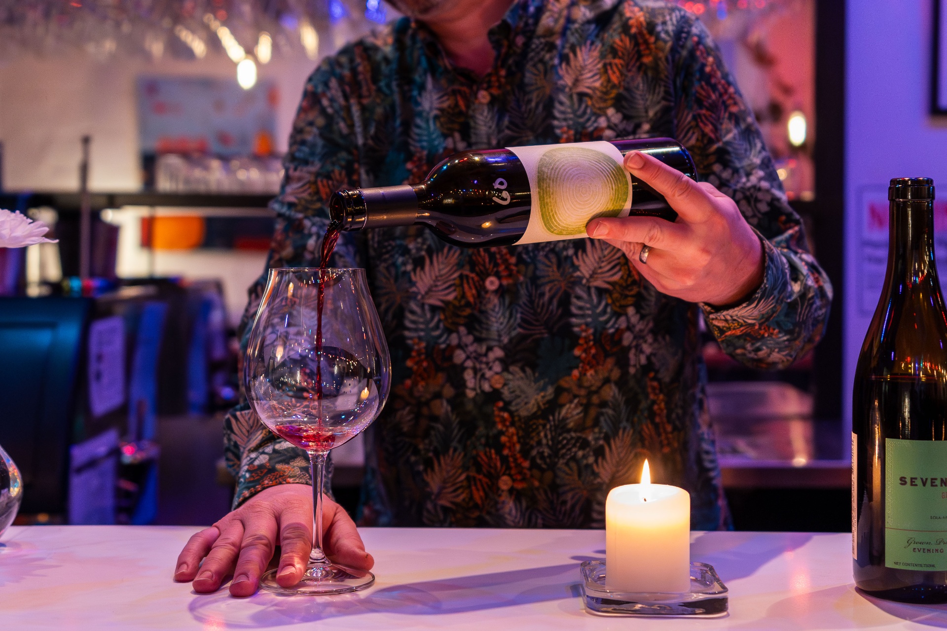 Jack pouring a glass of Pacific Northwest wine